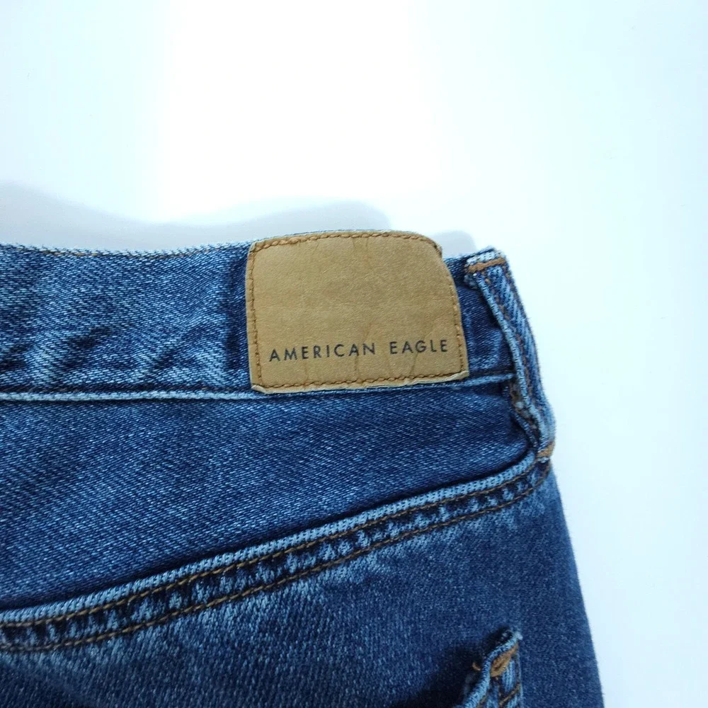 American Eagle Mom Jeans Womens 29 Blue‎ Y2K Tapered High Rise Button Fly Denim